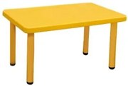 Детска маса правоъгълна жълта - 122 х 61 х 48 см