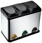 Кош за разделно събиране на отпадъци 45 л, черен/неръждаем steel