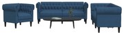 3209197 vidaXL Комплект дивани от 3 части, син, текстил