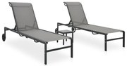 316828 vidaXL Шезлонги, 2 бр, с масичка, textilene и стомана