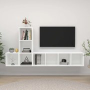 3079826 vidaXL Комплект ТВ шкафове от 3 части, бял, инженерно дърво