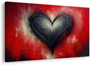 Картина на платно – Сърце на червен фон