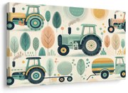 Картина на платно – Трактори в игрив пейзаж