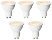 Комплект от 5 GU10 3-степенни димируеми LED крушки 6W 430 lm 2000 - 6000K