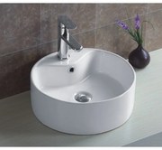 Мивка за баня ICB 803, монтаж върху плот, с отвор за смесител, порцелан, бял, 46.5x46.5x17см