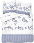 Спално бельо от памучен сатен - лилаво с флорален десен 3 časti: 1ks 160x200 + 2ks 70x80