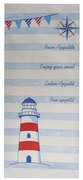 Хартиен джоб за прибори със салфетка с декор "Морски фар" 11x25см (BB107)-ПАКЕТ 125бр LUNI PAPER