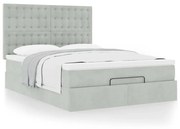 3313619 vidaXL Османско легло с матраци Светло сиво 140x200cm кадифе