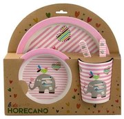 Horecano - Детски сервиз за хранене от 5 части с кръгла чиния "СЛОНЧЕ" KIDS-ECO-FRIENDLY-(006-3)