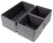 Комплект от 3 сиви органайзера за чекмеджета - Bigso Box of Sweden