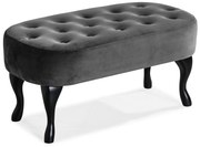 Пейка diYana капитонирана в тъмносиво, 84x42x38 см