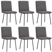 3315485 vidaXL Трапезни столове, 6 бр, сиви, изкуствена кожа
