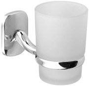 Aqualine - Стенна поставка за четки за зъби RUMBA млечен стъкло/лъскав хром