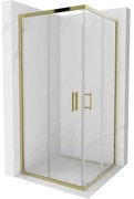 Mexen Rio квадратна душ кабина 90 x 90 см, прозрачна, златна - 860-090-090-50-00