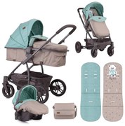 Детска комбинирана количка S-500 SET LORELLI - Green&Beige TEDDY BEAR