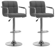 283419 vidaXL Бар столове, 2 бр, светлосиви, текстил