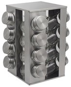 Бурканчета за подправки на стойка ZEPHYR ZP 1217 CS16, 16 бр. бурканчета, 4 нива, Въртяща се основа, Сребрист