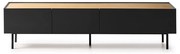 Черна/естествена маса за телевизор от декор от дъб 180x45 cm Arista – Teulat