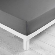 Антрацитен еластичен памучен чаршаф 180x200 cm Lina – douceur d'intérieur