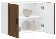 854074 vidaXL Кухненски стенен шкаф Porto, кафяв дъб, инженерно дърво