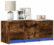 852240 vidaXL ТВ шкаф с LED, опушен дъб, 97x34x40 см, инженерно дърво