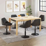 3088799 vidaXL Въртящи се трапезни столове, 6 бр, черни, кадифе