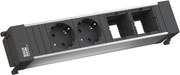 BACHMANN Модул за POWER FRAME 4M с 2х Шуко и 2х празни модула, цвят Черен, - B916.1000