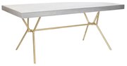 Трапезна маса DKD Home Decor Сив Златен Бял Месинг Дърво манго (180 x 90 x 76 cm)