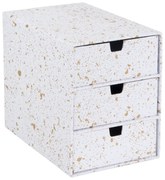 Кутия за чекмеджета с 3 чекмеджета в златисто и бяло Ingrid - Bigso Box of Sweden