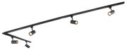 Модерна релсова осветителна система с 5 прожектора черна 1-фазна - Iconic Jeana