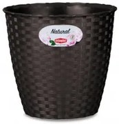 Stefanplast - Кръгла кашпа Natural Line 14 см - мока