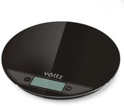 Кухненска везна Voltz V51651F, 5 кг, Стъкло, TARA, Кръгла, Черен
