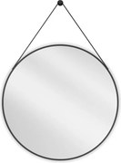 Mexen String кръгло огледало за баня 80 см, черна рамка - 9854-080-080-000-70