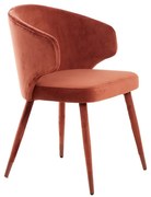 Светлочервени тапицирани трапезни столове в комплект 2 бр. Kosaka – Light & Living