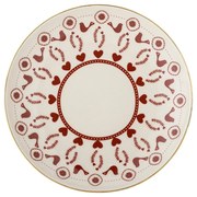 Кремава десертна глинена чиния с коледен мотив ø 16 cm Jolly – Bloomingville