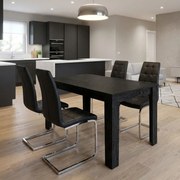 Трапезен комплект 5 части Darlen - Vela TopMebel sencron в черен цвят - черен 125x72x74cm
