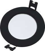 RABALUX Shaun2, indoor round recessed lamp, black plastic lamp with white plastic shade, 3W, with shade: 220lm, without shade: 3