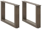 4013139 vidaXL Крака за масичка за кафе, U-образни, 2 бр., естествена стомана, 50 x (30-31) см, стомана