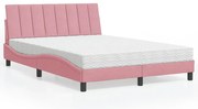 3208591 vidaXL Легло с матрак Hanko, розово, 120x200 см, кадифе