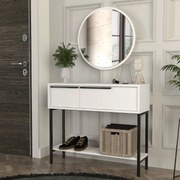 Suzy тоалетка с огледало в бял цвят 90×29,6×76 см