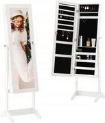 Шкаф за бижута с огледало 41,5 x 36,5 x 147 cm