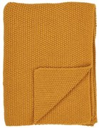Жълто плетено одеяло от рециклиран памук 130x170 cm Santos – House Nordic