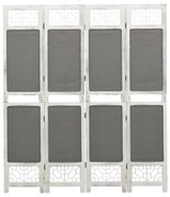 338555 Sonata H 4-Panel Room Divider Grey 140x165 cm Fabric