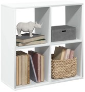 858003 vidaXL Разделител за стая, библиотека, бял, 69,5x29x69,5 см, инженерно дърво