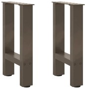 4013275 vidaXL Крака за масичка за кафе, естествена стомана, 2 бр., 28 x (42-43) см, стомана