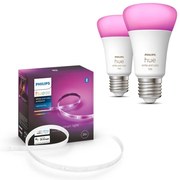 К-кт -LED RGBW Димируема лента Philips Hue 2m 20W/230V + 2x LED Крушка E27/9W