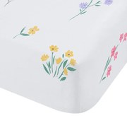 Бял еластичен детски чаршаф за детско креватче 70x140 cm Bunny Tails Ditsy Flowers – Catherine Lansfield