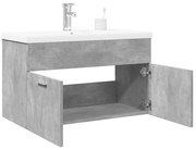 3324859 vidaXL Шкаф за мивка за баня с вградена мивка, бетонно сив
