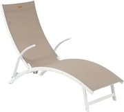 Сгъваем шезлонг Hesperide Samba, Алуминий - Лешник/Бяло