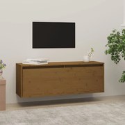 813471 vidaXL Стенен шкаф, меденокафяв, 100x30x35 см, борово дърво масив